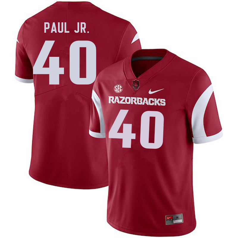 Men #40 Chris Paul Jr. Arkansas Razorbacks College Football Jerseys Sale-Cardinal